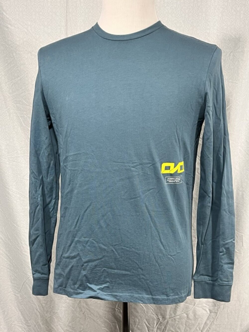 OVO October’s Very Own Long Sleeve T Shirt Men Small Teal Owl Graphic